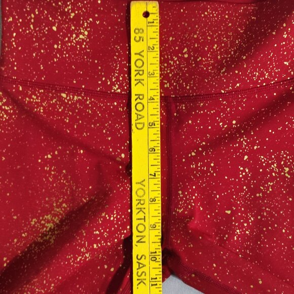 ZYIA Active Leggings women's size 6-8 red with gold decoration Sporty Yoga - Picture 10 of 11